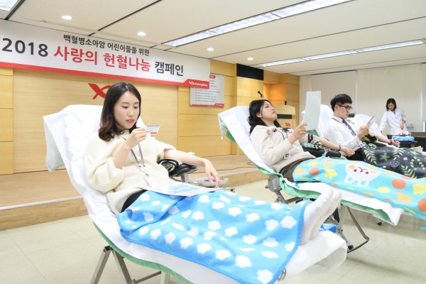 광동제약은 최근 서울 서초구 본사 3층 강당에서 '2018 사랑의 헌혈 나눔 캠페인'을 진행했다.