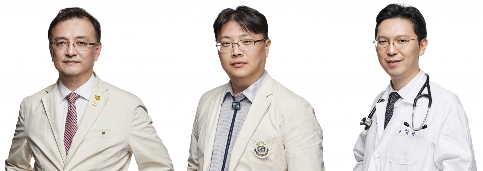 왼쪽부터 서울성모병원 신자내과 양철우 교수, 정병하 교수, 은평성모병원 반태현 교수.
