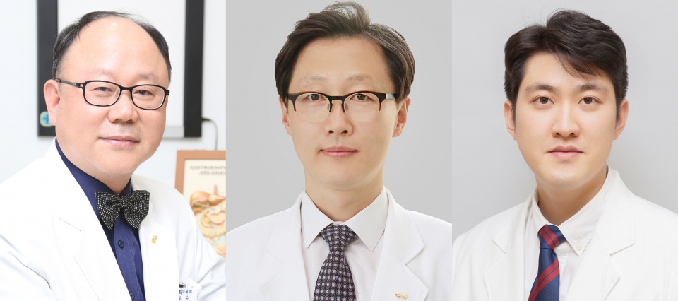(왼쪽부터) 중앙대학교병원 소화기내과 김재규·김범진·박재용 교수