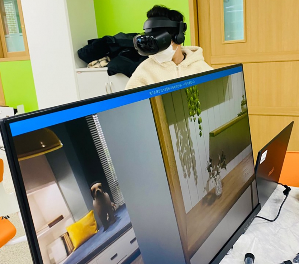 고려대안암병원 천식환경보건센터가 개발한 VR 교육프로그램 실제 장면.
