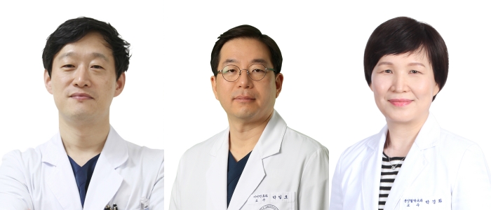 (왼쪽부터) 고려대학교 의과대학 김현구, 박일호, 박경화 교수