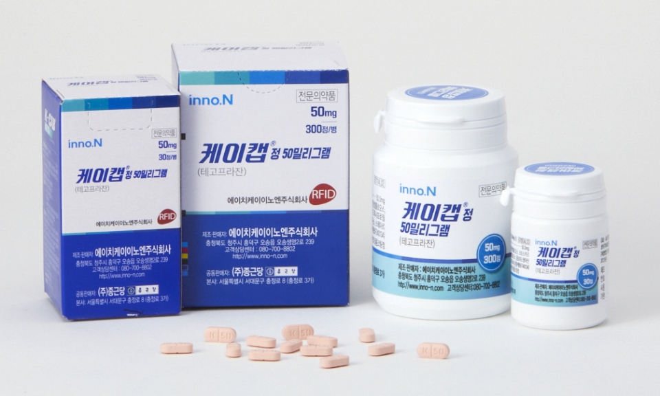 HKイノエンが開発した韓国の30号新薬「K-CAB Tab.」(成分名:テゴプラザン·tegoprazan)。