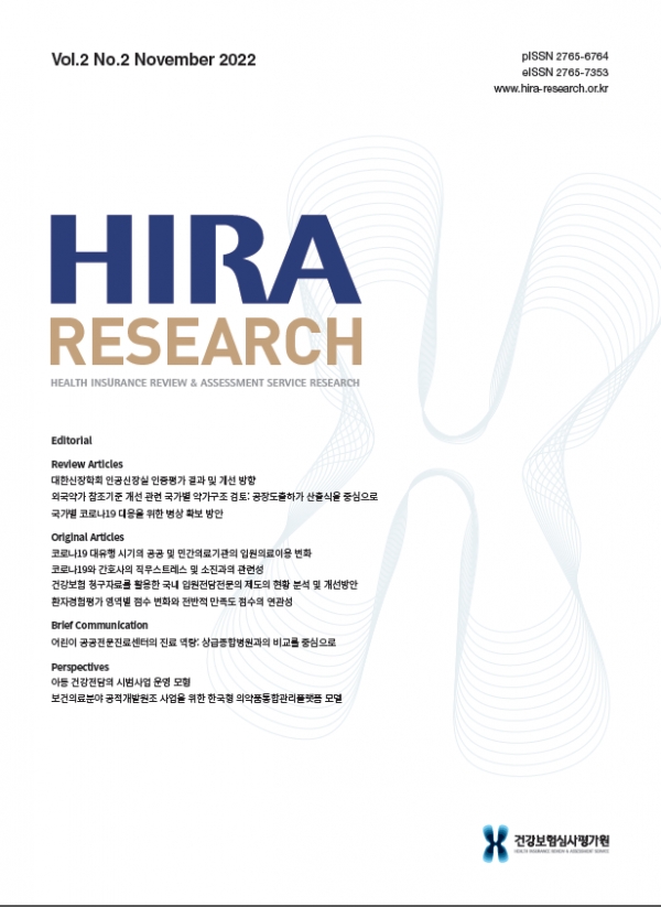 ‘HIRA Research’ 제2권 2호 표지 [사진=건강보험심사평가원 제공]
