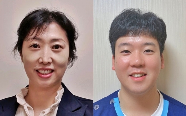(왼쪽부터) 인하대병원 김현화 간호사, 김희성 방사선사