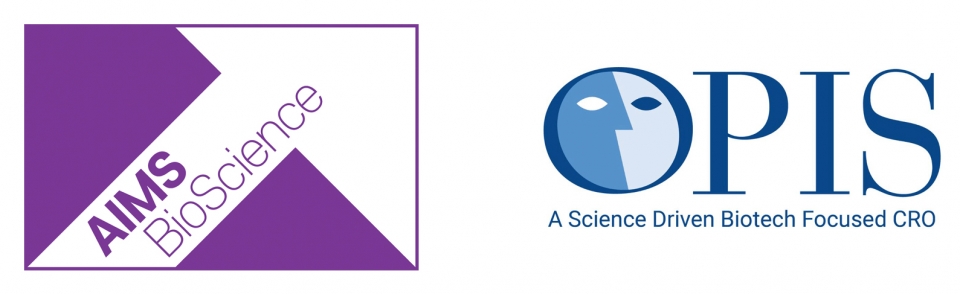 에임스바이오사이언스(AIMS BioScience)와 OPIS 로고