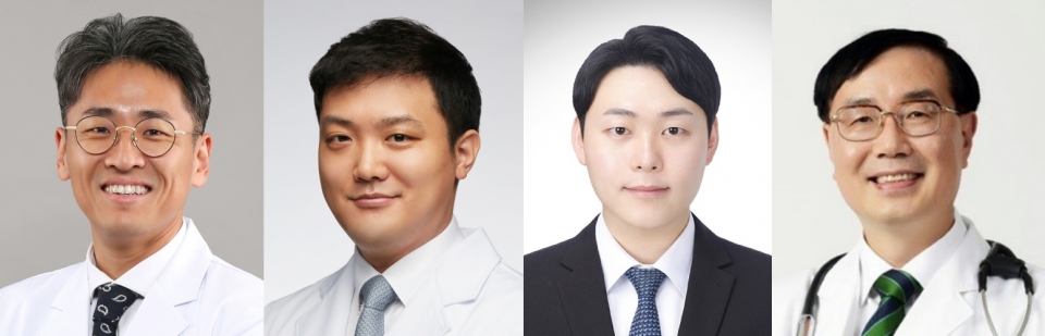 (왼쪽부터) 용인세브란스병원 심장내과 김용철·이오현 교수, 연세의대 의생명시스템정보학교실 허석재 연구원, 전남대병원 순환기내과 정명호 교수