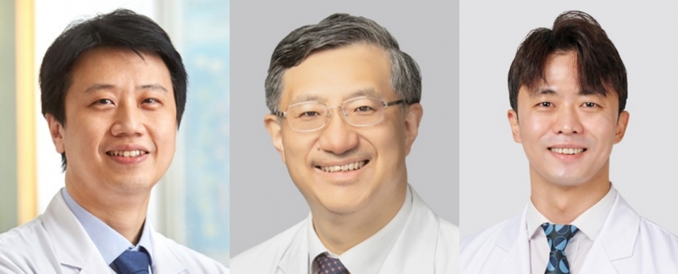 (왼쪽부터) 아주대병원 종양혈액내과 최용원·최진혁·김태환 교수