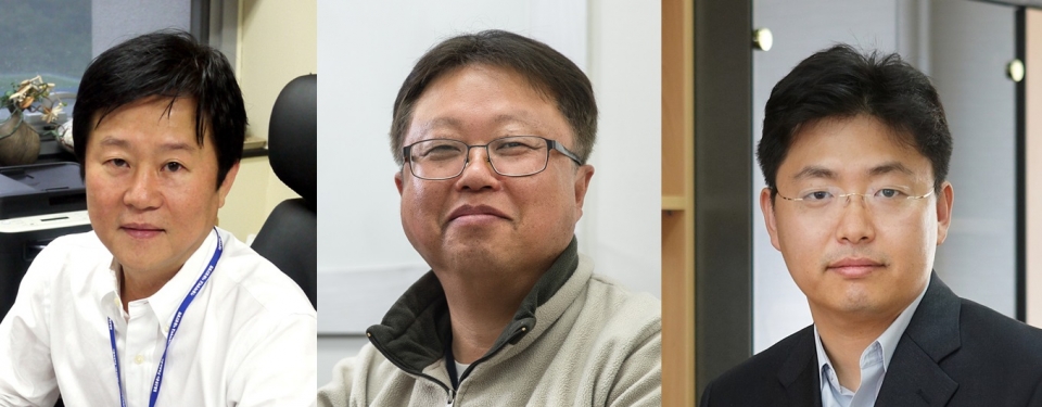 좌측부터 가톨릭혈액병원장 김동욱 교수·울산과학기술원 김홍태 교수·충남대학교 이주용 교수