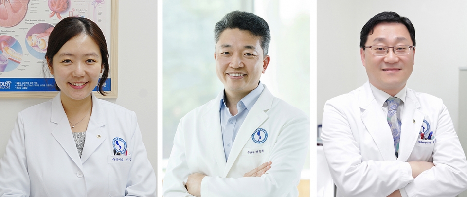 (왼쪽부터) 아주대병원 이민정 - 박인휘 - 김대중 교수