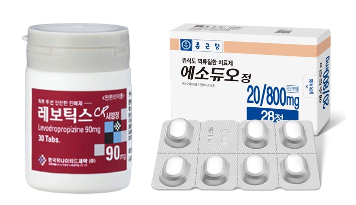(왼쪽부터) 한국유나이티드 '레보틱스CR서방정', 종근당 '에소듀오'