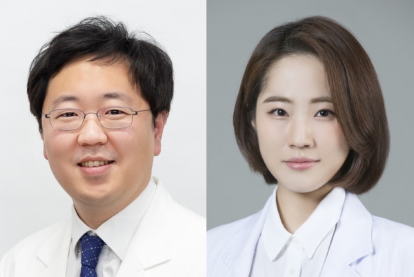 (왼쪽부터) 중앙대학교병원 안과 김경우 교수, 김민정 전공의