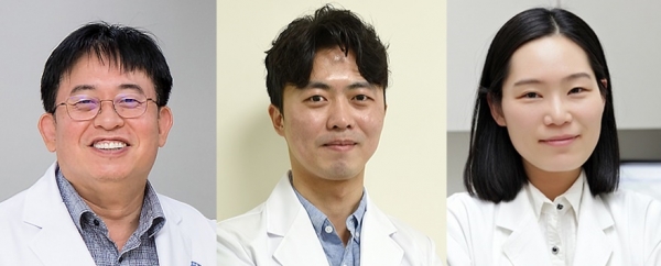 (왼쪽부터) 아주대병원 종양혈액내과 이현우·김태환·안미선 교수 [사진=아주대병원 제공]