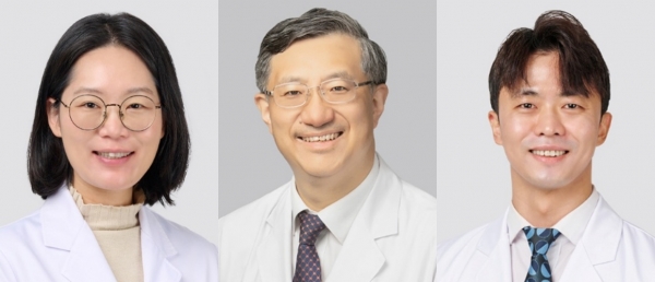 (왼쪽부터) 아주대병원 종양혈액내과 안미선·최진혁·김태환 교수